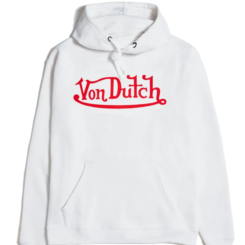 Von Dutch Originals Red on White Hoodie made by Von Dutch