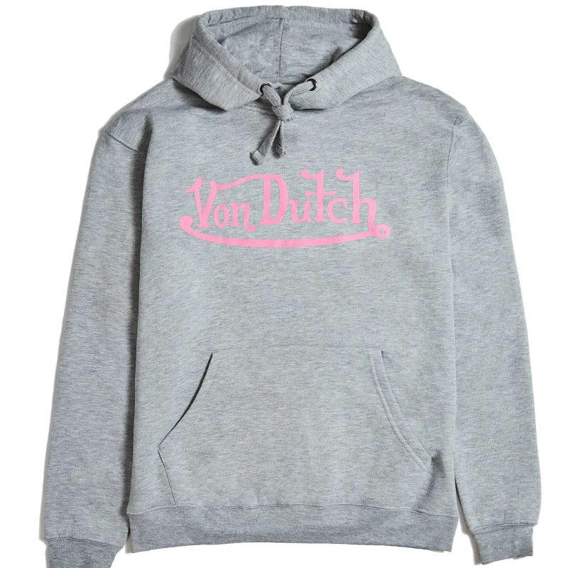 Von Dutch Originals Pink on Grey Hoodie made by Von Dutch