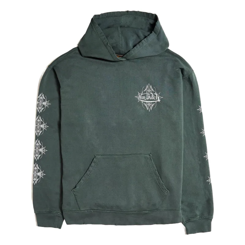 Von Dutch Vintage Dark Olive & White Distressed Chopper Hoodie sold by Von Dutch
