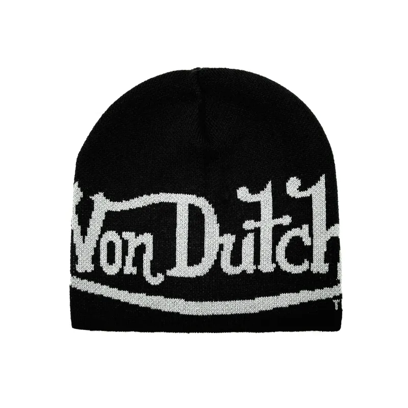 Von Dutch Black Y2K Logo Beanie made by Von Dutch