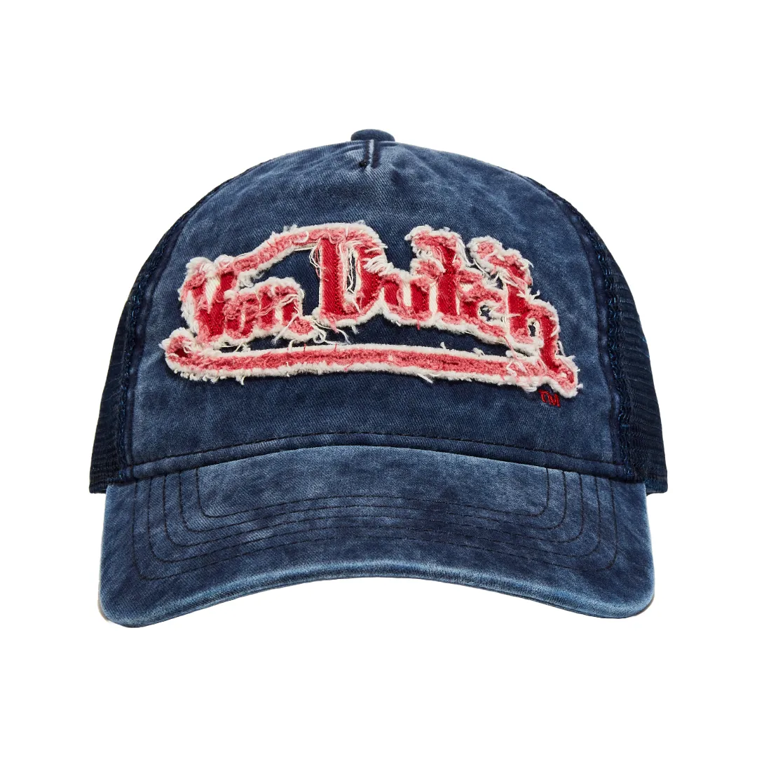 Distressed Denim Navy Trucker Hat sold by Von Dutch