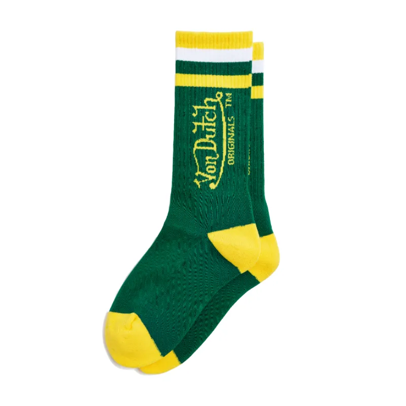 Von Dutch Green & Yellow Crew Socks sold by Von Dutch