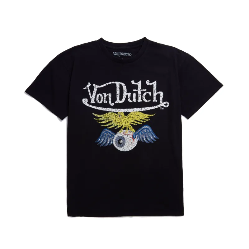 Black Vintage Washed Flying Eye Tee sold by Von Dutch
