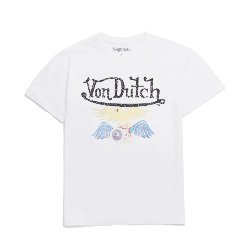 Von Dutch Cracked Logo on White SS Tee | Parallel