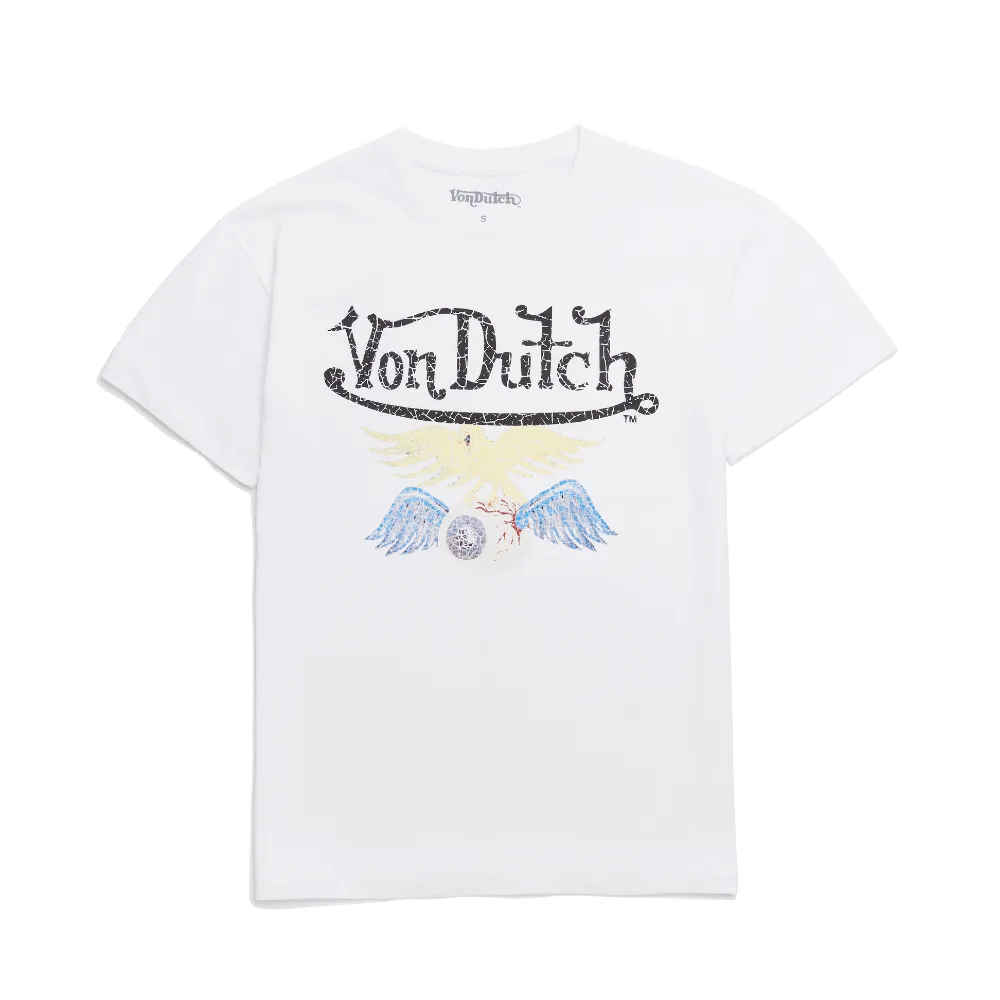 White Vintage Washed Flying Eye Tee sold by Von Dutch