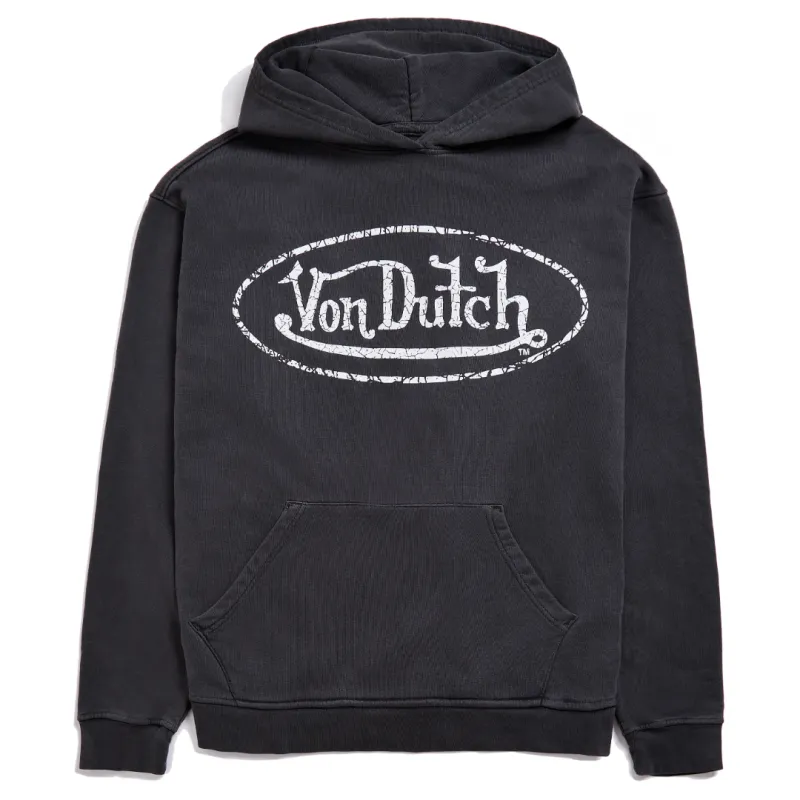 Von Dutch Charcoal French Terry Washed Logo Hoodie sold by Von Dutch
