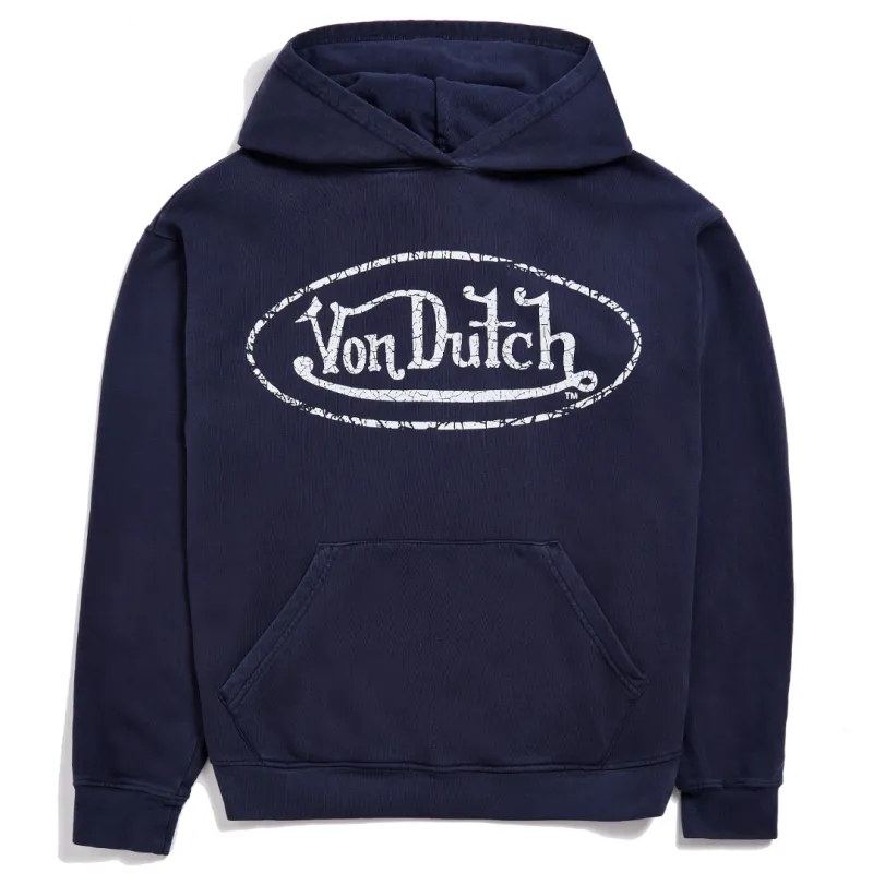 Von Dutch Azure French Terry Washed Logo Hoodie made by Von Dutch