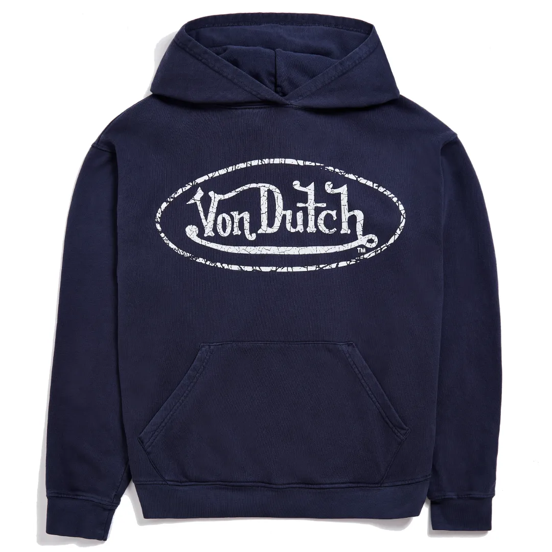 Von Dutch Azure French Terry Washed Logo Hoodie sold by Von Dutch