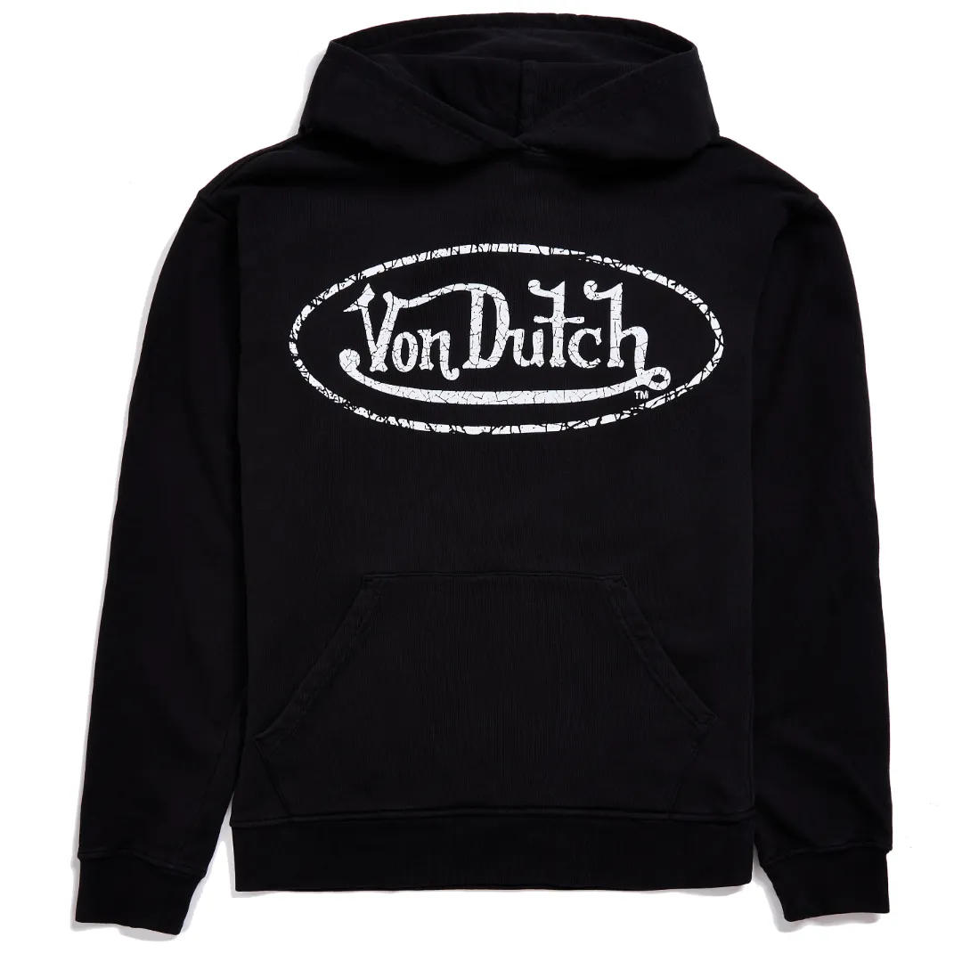 Black French Terry Washed Logo Hoodie sold by Von Dutch