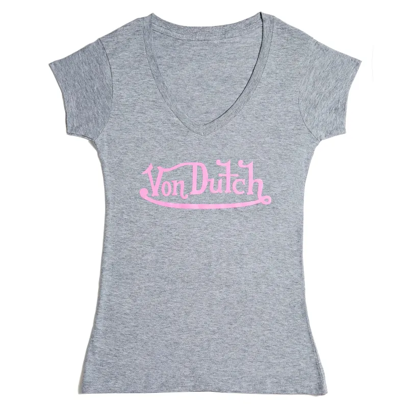 Originals Pink on Grey V Neck sold by Von Dutch
