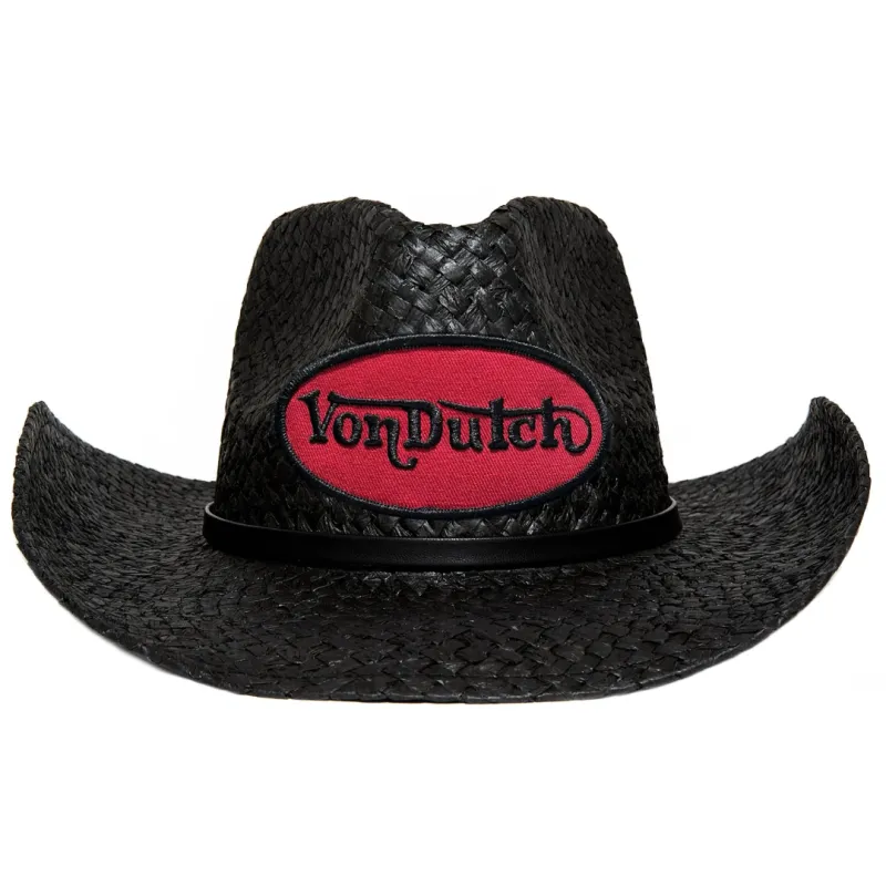 Black & Red Vintage Ranch Cowboy Hat sold by Von Dutch