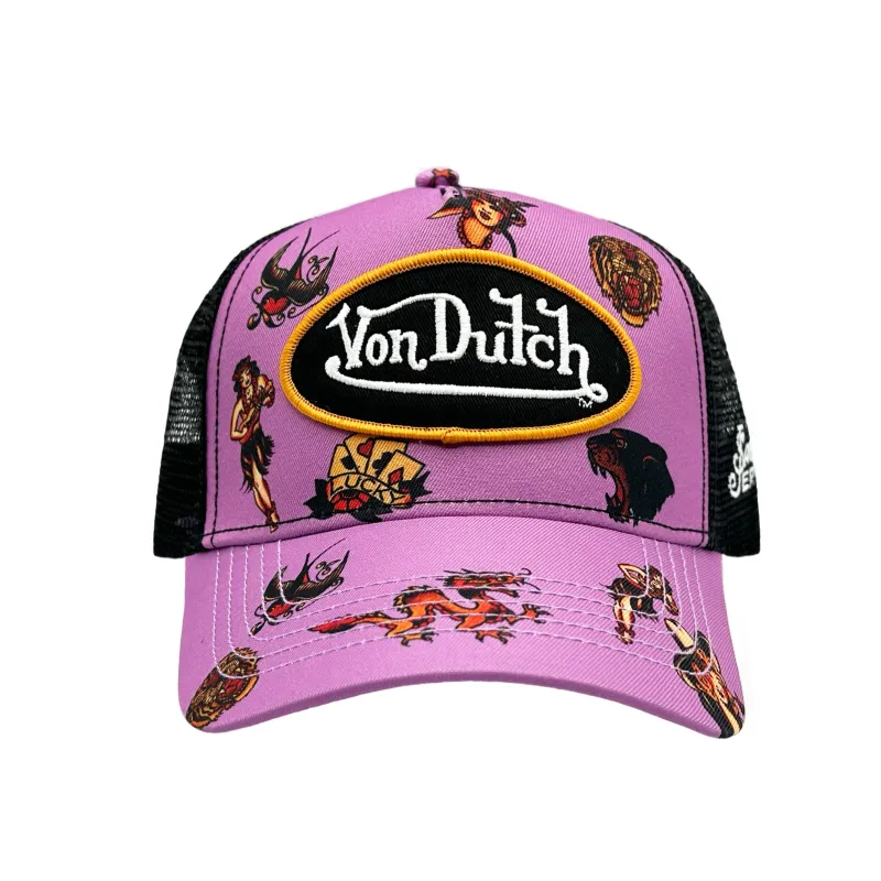 ダイキャスト　Von Dutch ‘53ベルエア　‘51マーキュリー　洋書レア Von Dutch x Sailor Jerry Purple Lucky 13 Trucker Hat | Parallel