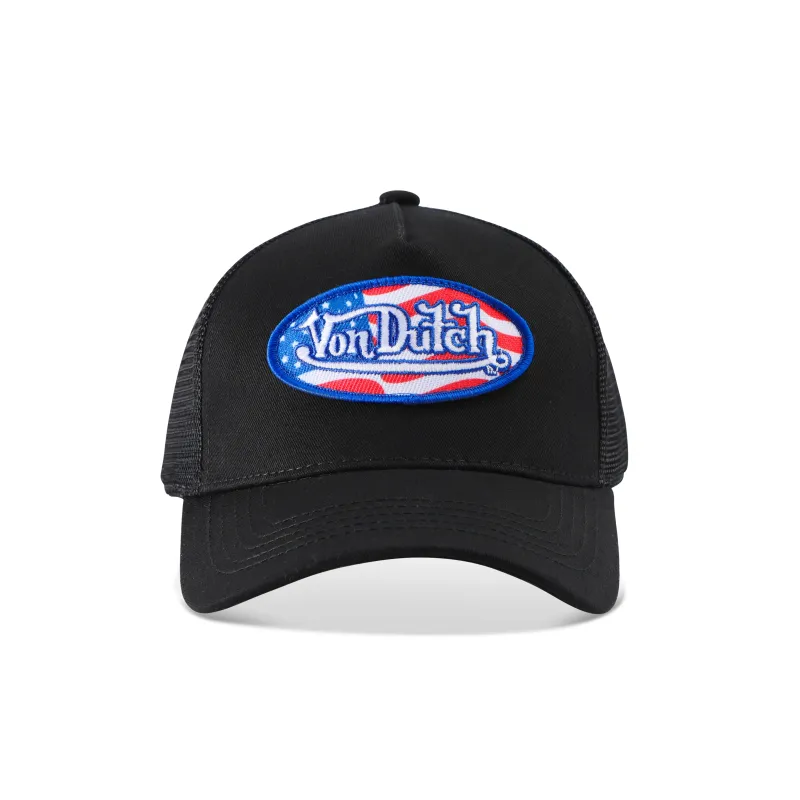 Von Dutch Stars & Stripes Trucker Hat - Black sold by Von Dutch