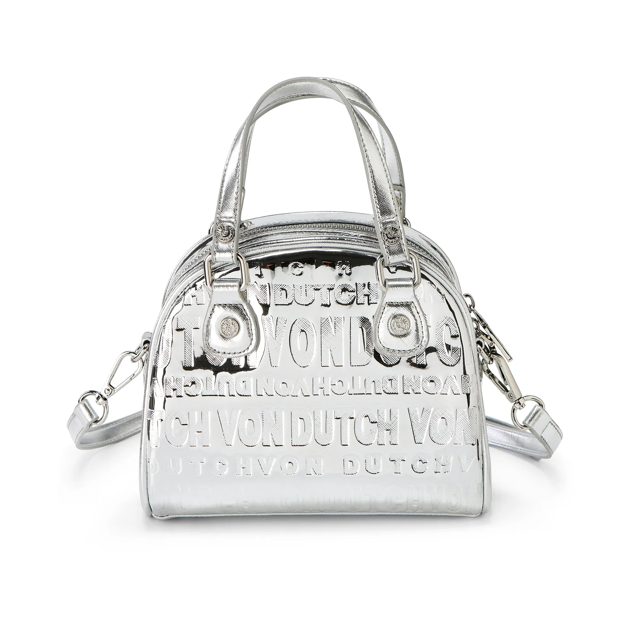 Von Dutch Silver Foil Reflective Bowling Bag sold by Von Dutch