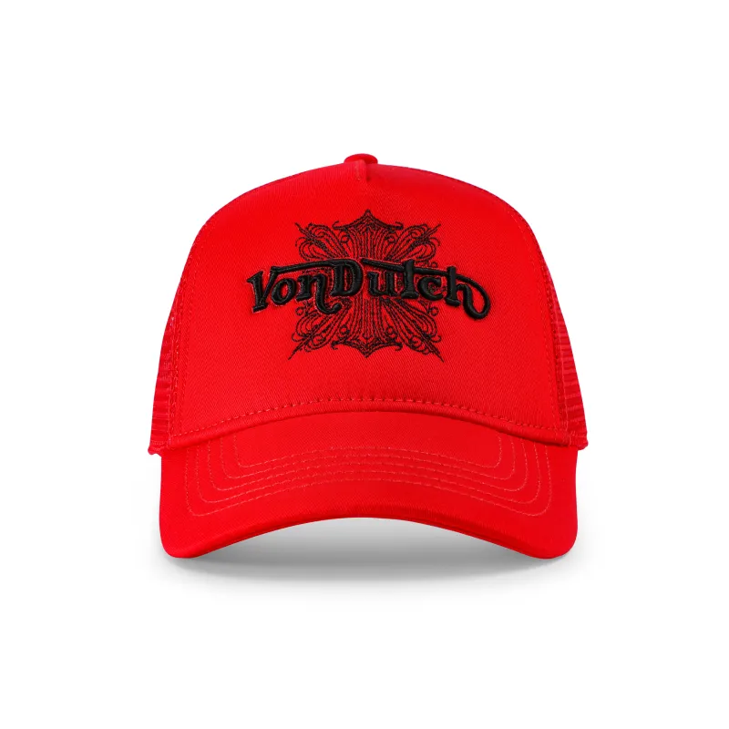 Von Dutch Foam Chopper Trucker Hat – Red and Black sold by Von Dutch