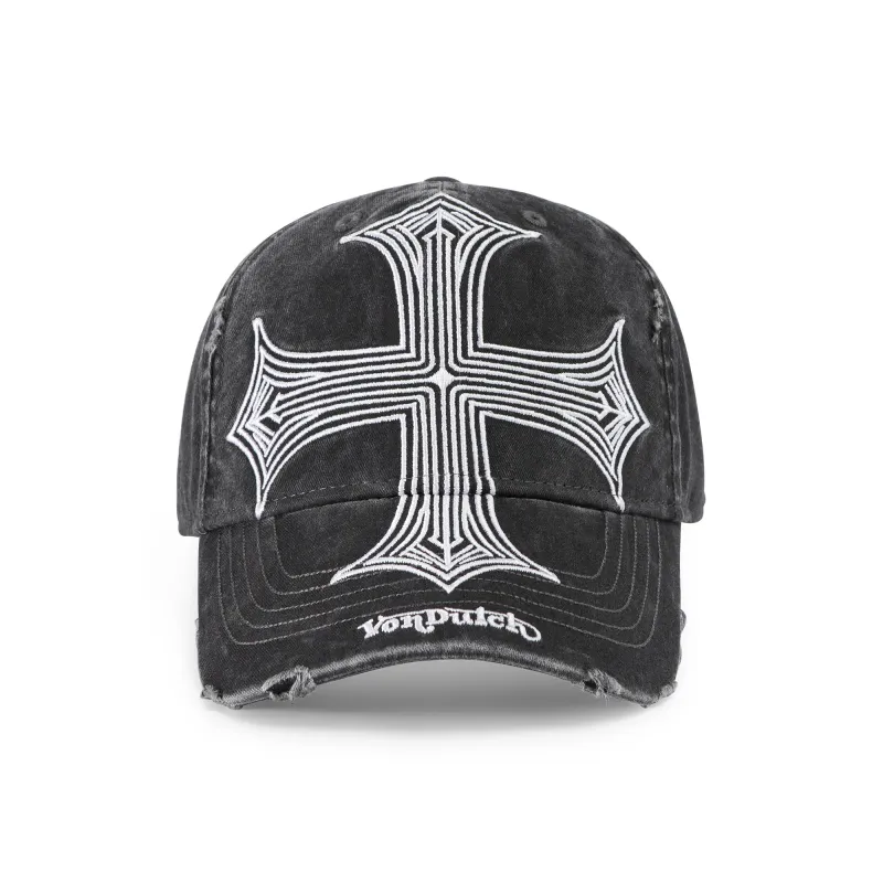 Denim Lowrider Strapback Hat - Black & White made by Von Dutch