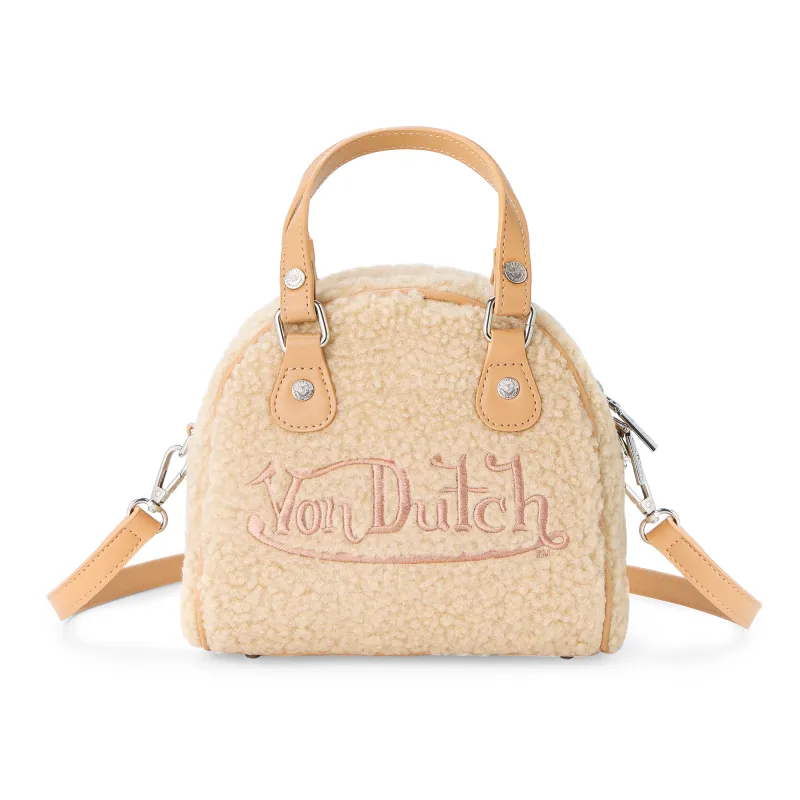 Beige Sherpa Bowling Bag made by Von Dutch