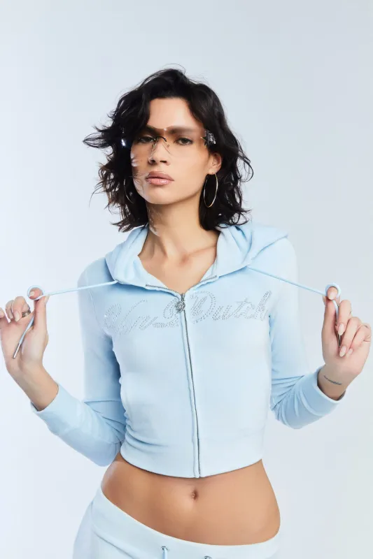 Velour Zip Up - Light Blue sold by Von Dutch