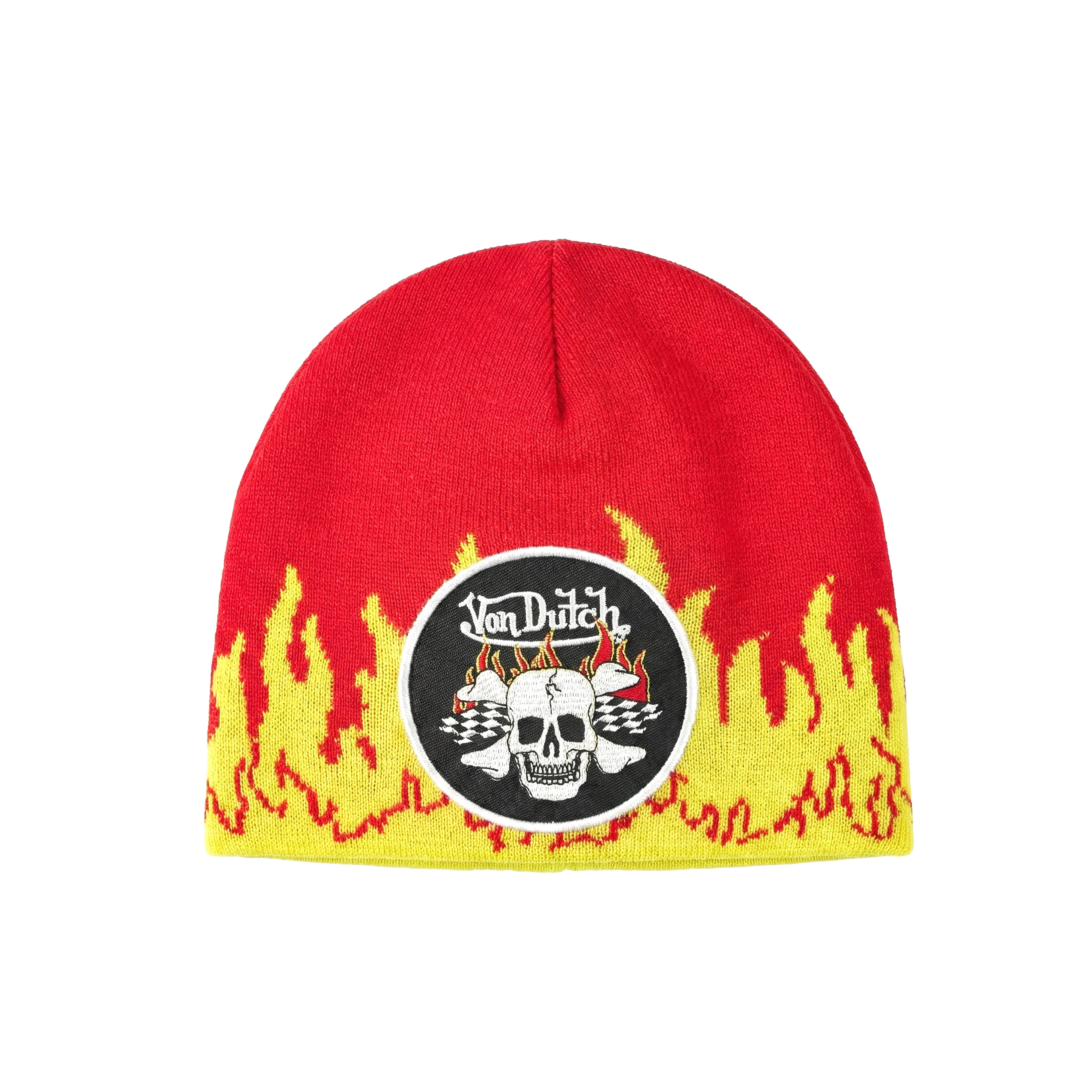 Road Reaper Flame Beanie - Red sold by Von Dutch