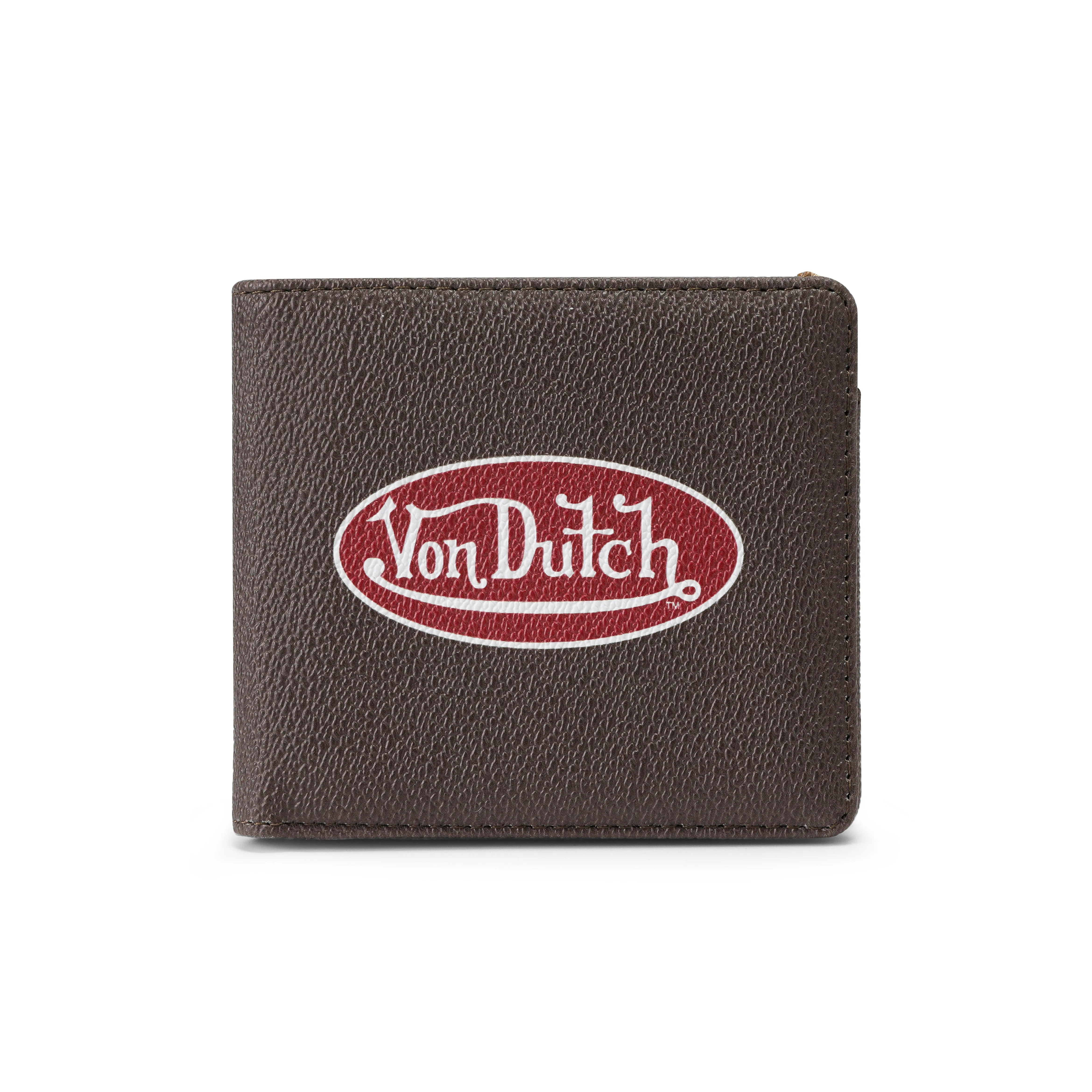 Classic Logo Bi-fold Wallet - Brown sold by Von Dutch