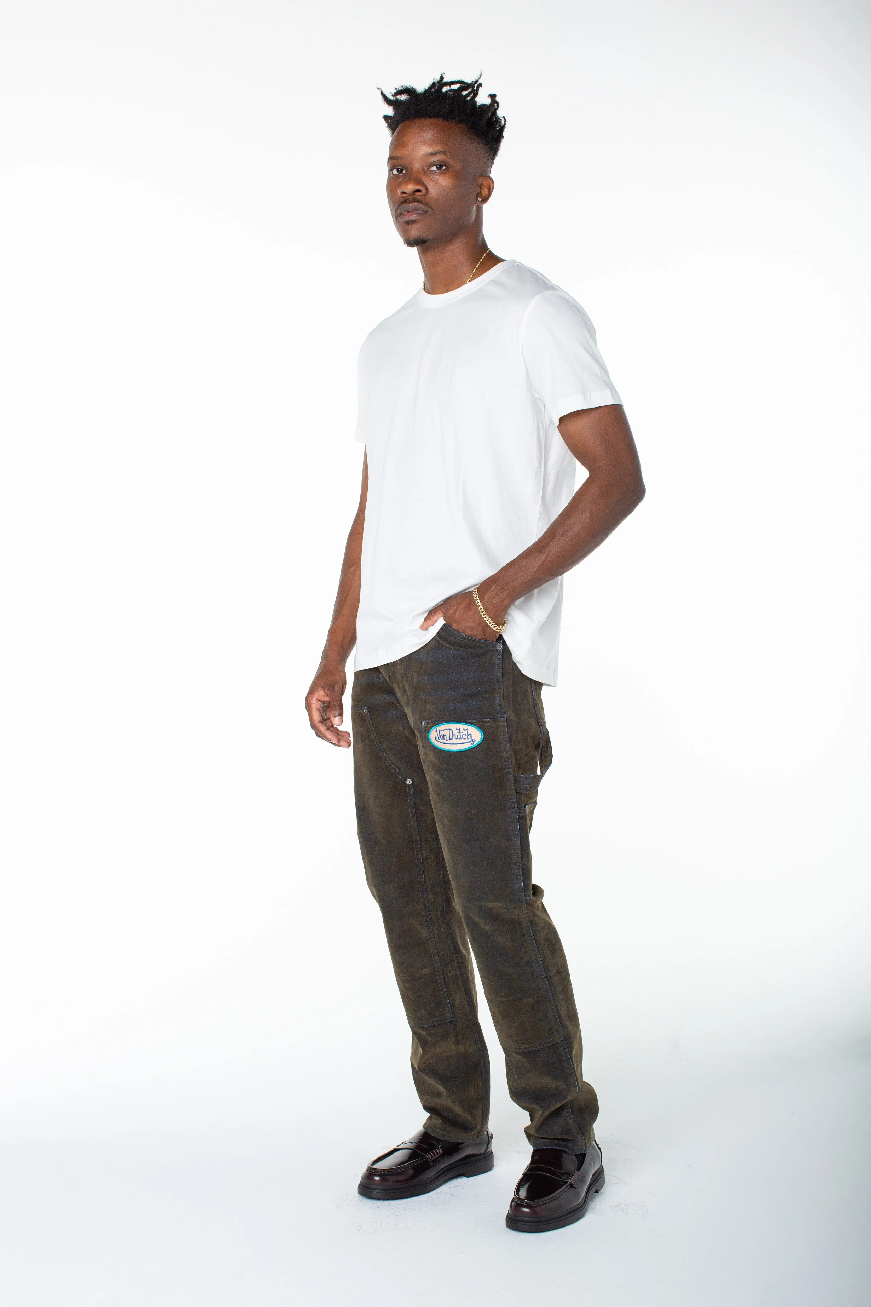 Von Dutch Men's Blue Whisper The Wheels Double Knee sold by Von Dutch product image thumbnail 3