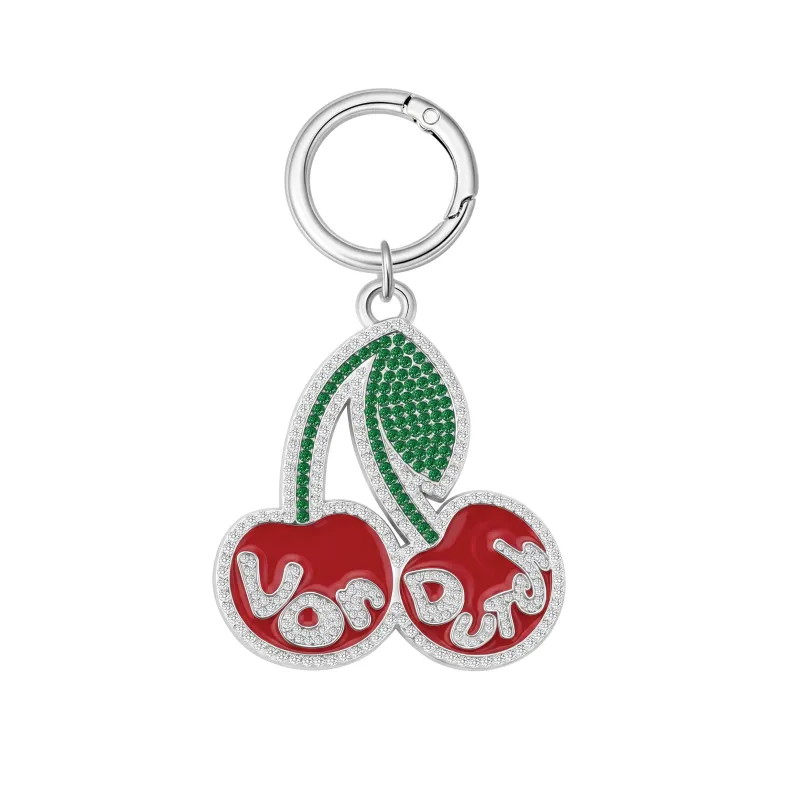 VON DUTCH CHERRY RHINESTONE KEYCHAIN - RED made by Von Dutch