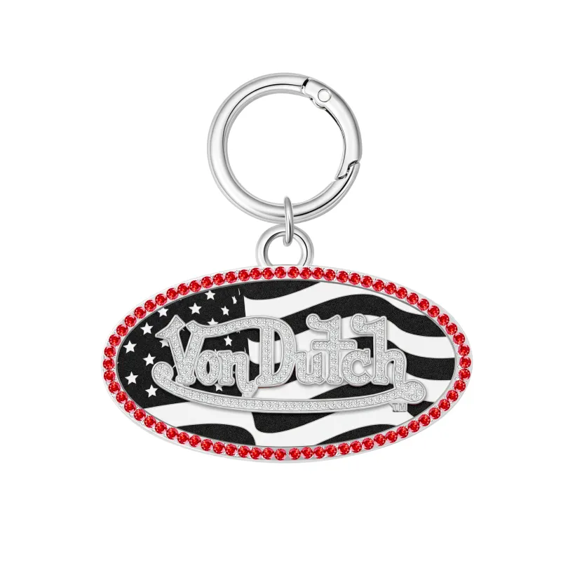 OVAL CHARM KEYCHAIN - BLACK USA made by Von Dutch