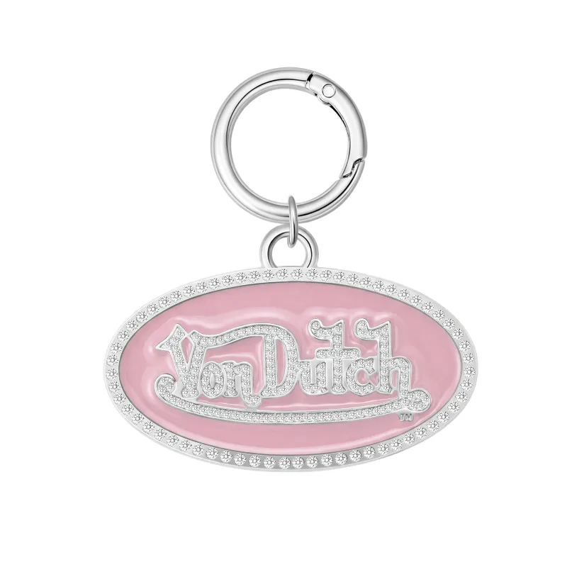 OVAL CHARM KEYCHAIN - PINK made by Von Dutch