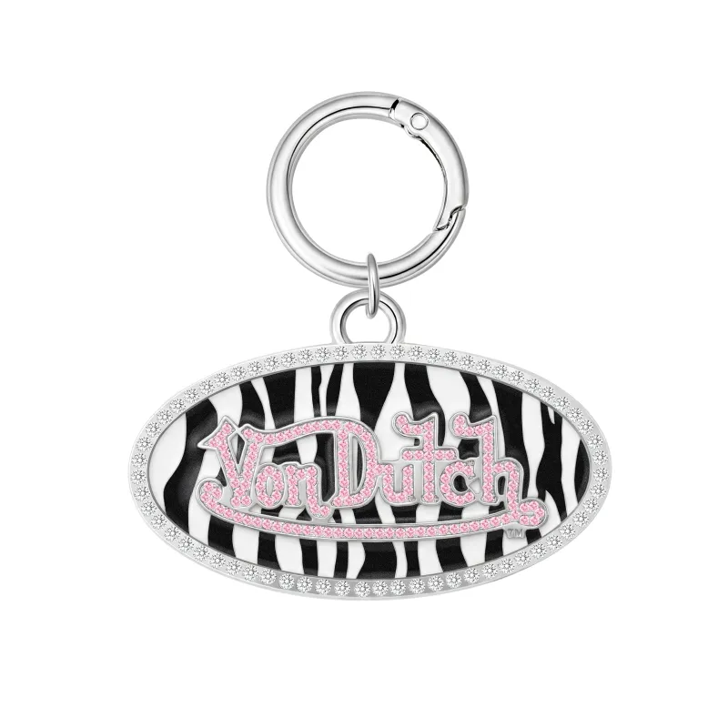 OVAL CHARM KEYCHAIN - ZEBRA made by Von Dutch