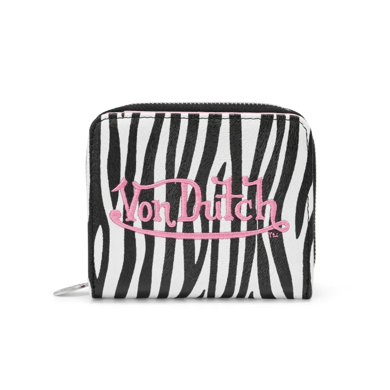 Zebra Zip-Up Wallet - Pink made by Von Dutch