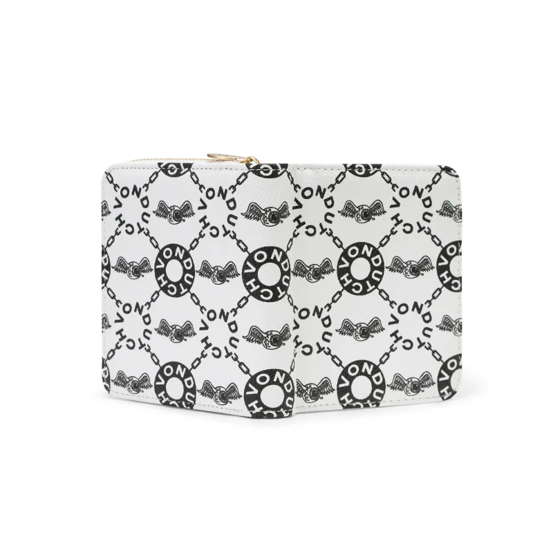 Monogram Zip-Up Wallet - Cream made by Von Dutch