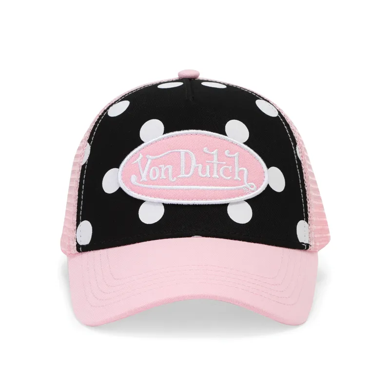 Polka Dot Trucker Hat - Pink made by Von Dutch