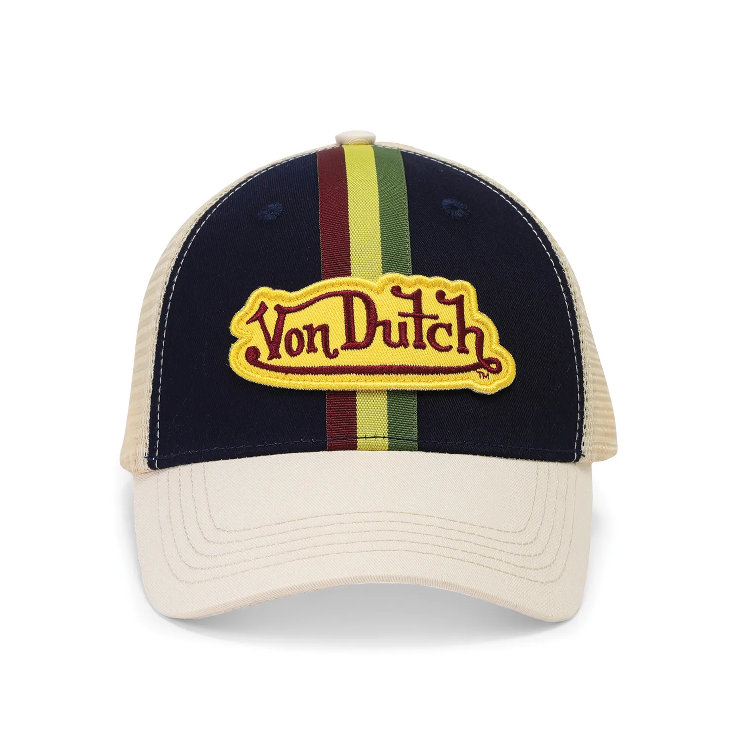 Euro Stripe Trucker Hat - Navy sold by Von Dutch