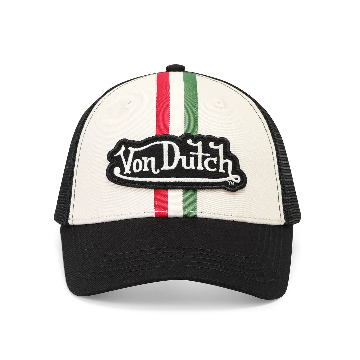 Euro Stripe Trucker Hat - Cream sold by Von Dutch