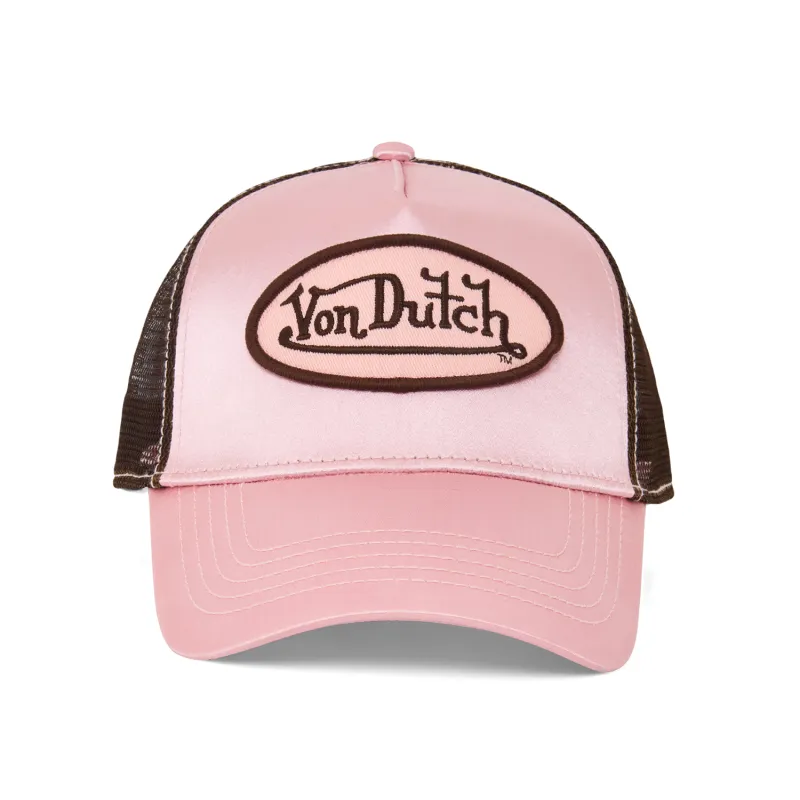 Pink Satin Trucker Hat made by Von Dutch