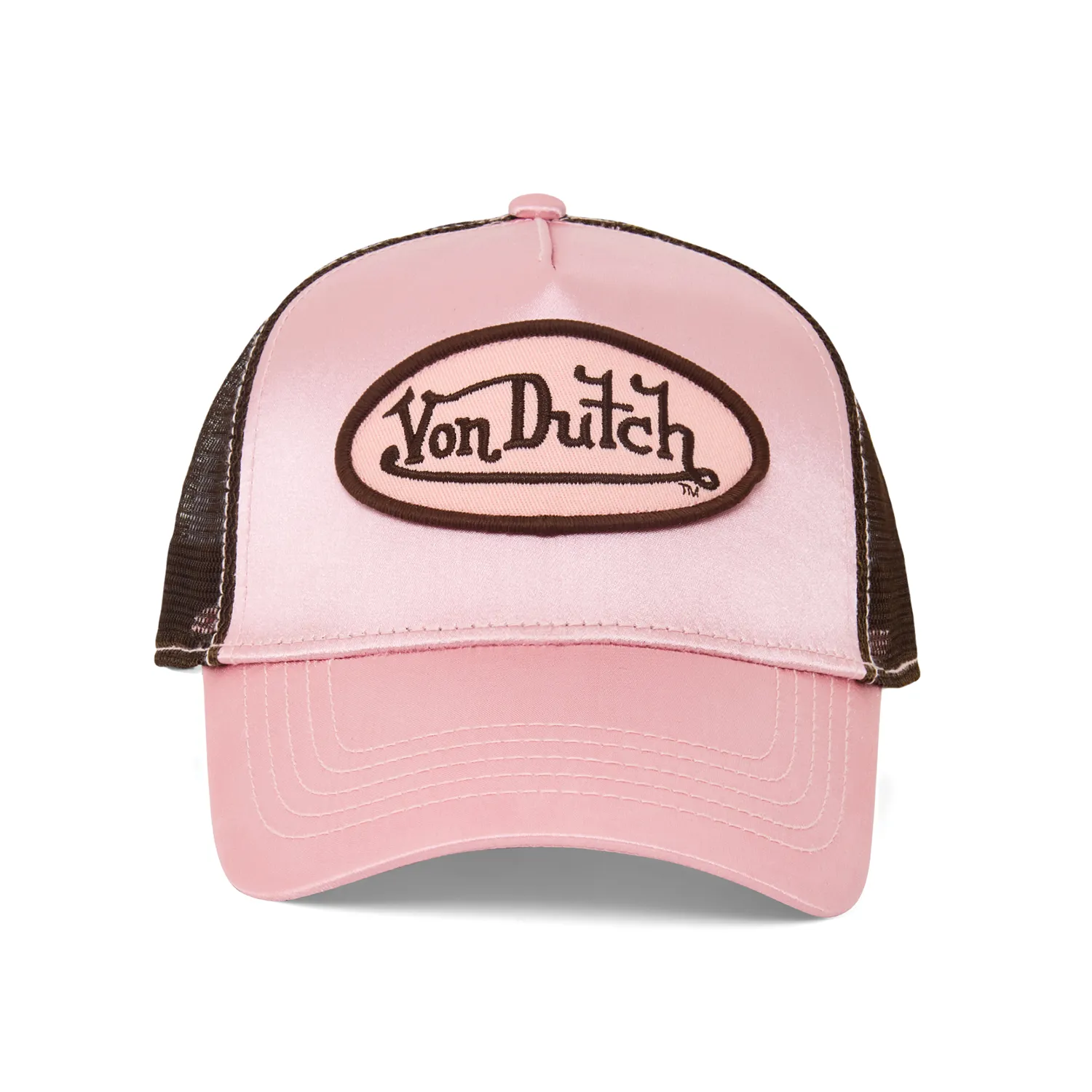 Pink Satin Trucker Hat sold by Von Dutch