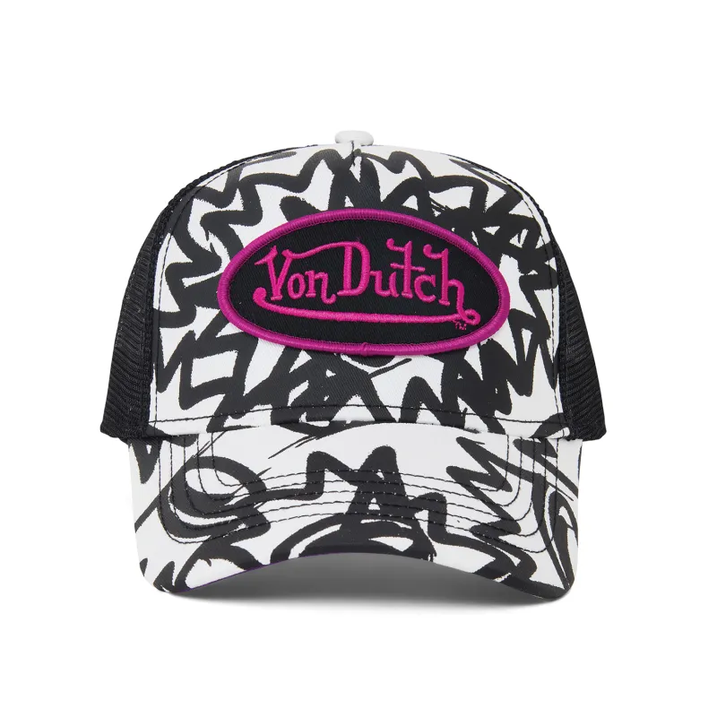 White Multi Trucker Hat made by Von Dutch