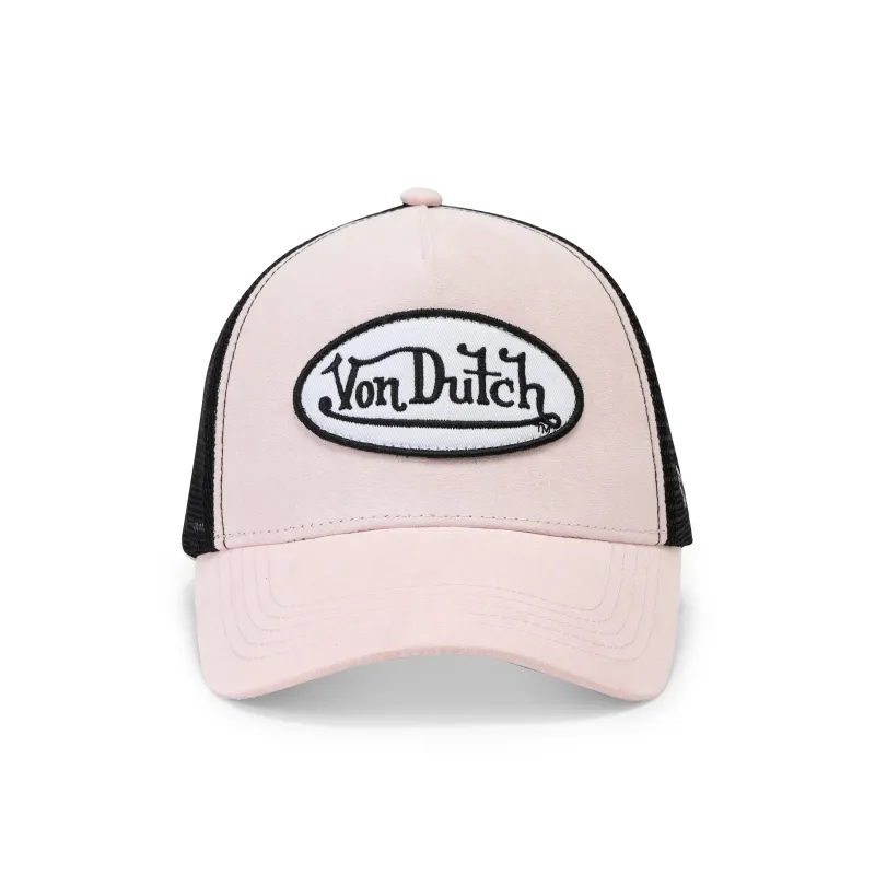 Suede Trucker Hat - Light Pink made by Von Dutch