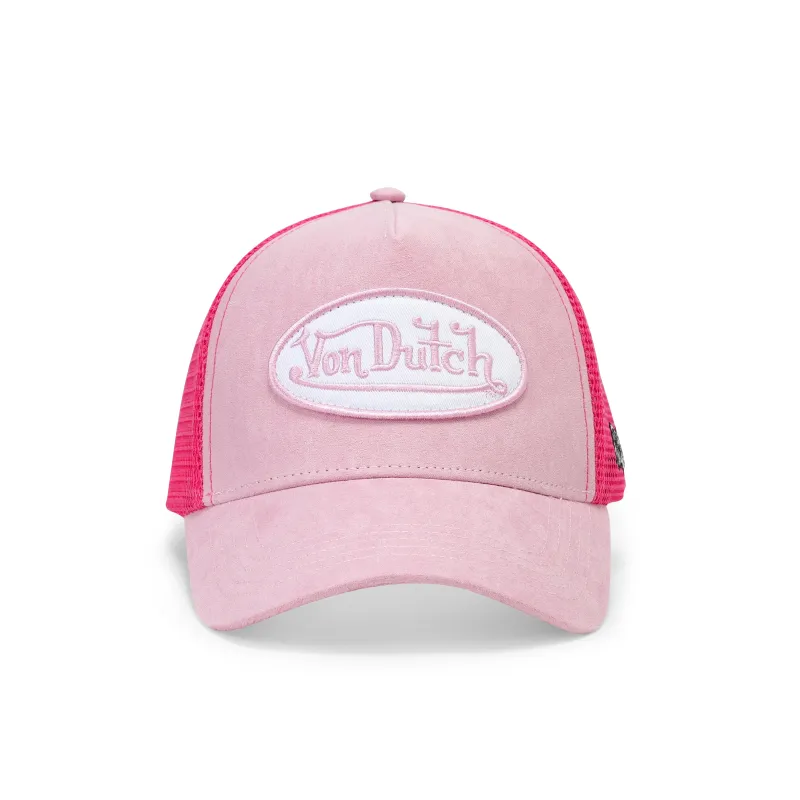 Suede Trucker Hat - Pink made by Von Dutch