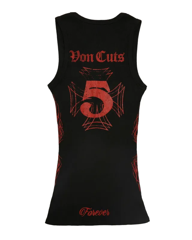 Von Dutch x Raw Cuts "Five" Tank Top - Black made by Von Dutch