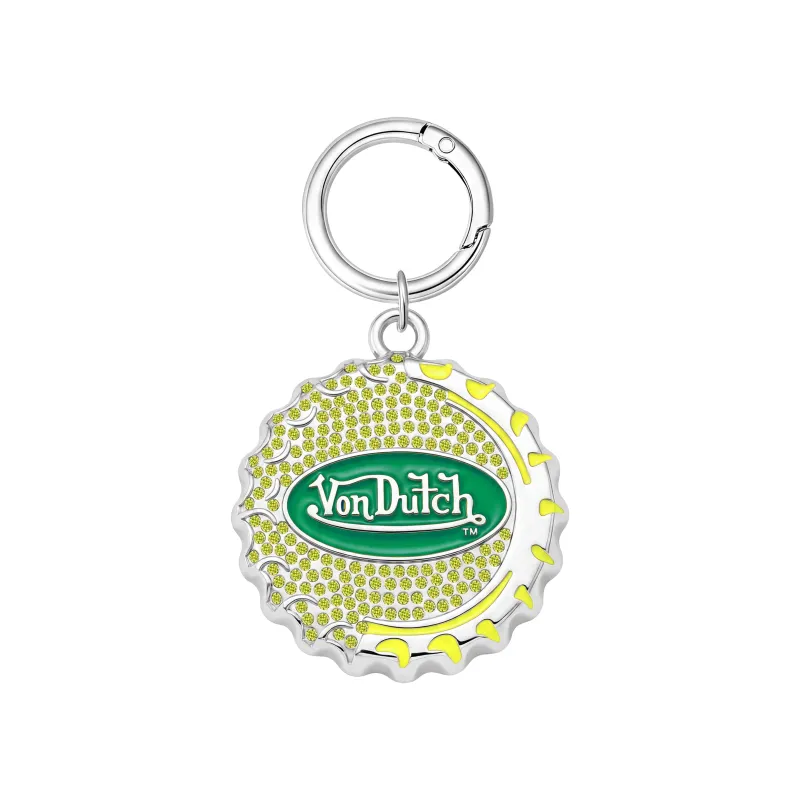 BOTTLE CAP CHARM KEYCHAIN - YELLOW made by Von Dutch