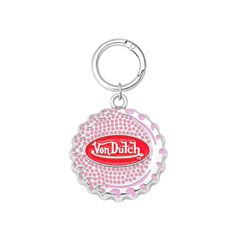 BOTTLE CAP CHARM KEYCHAIN - PINK made by Von Dutch