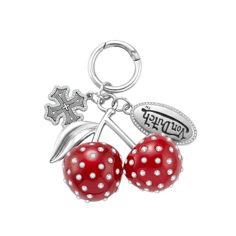 3D CHERRY KEYCHAIN - SILVER made by Von Dutch