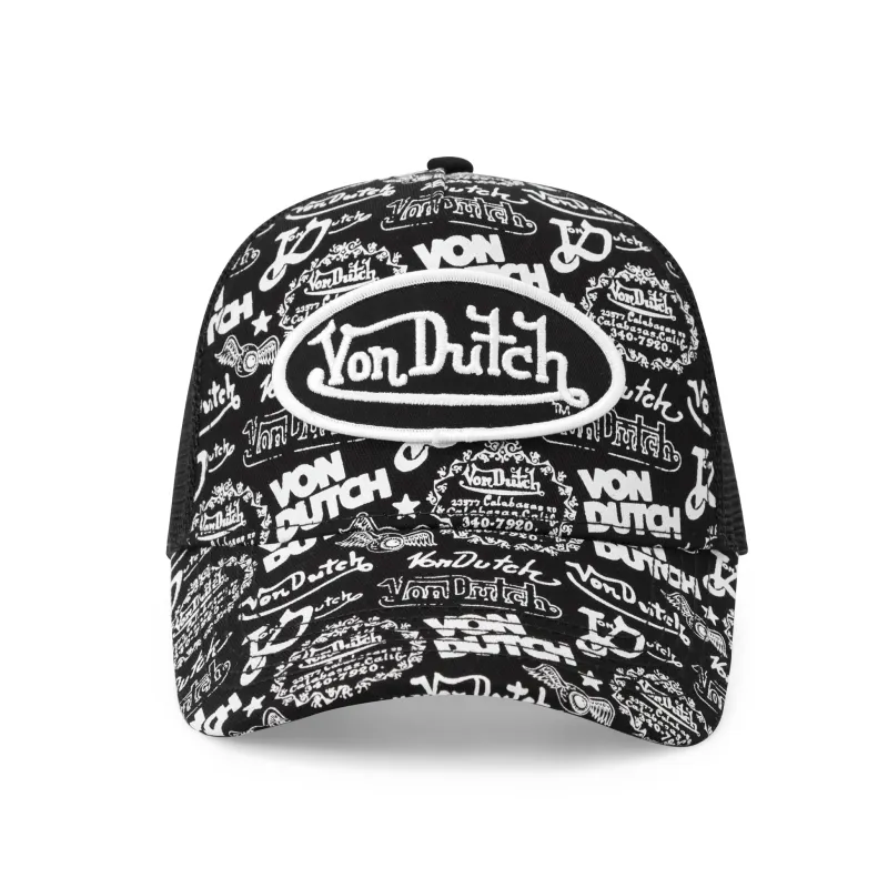 Logo Stamp Trucker Hat - Black and White made by Von Dutch