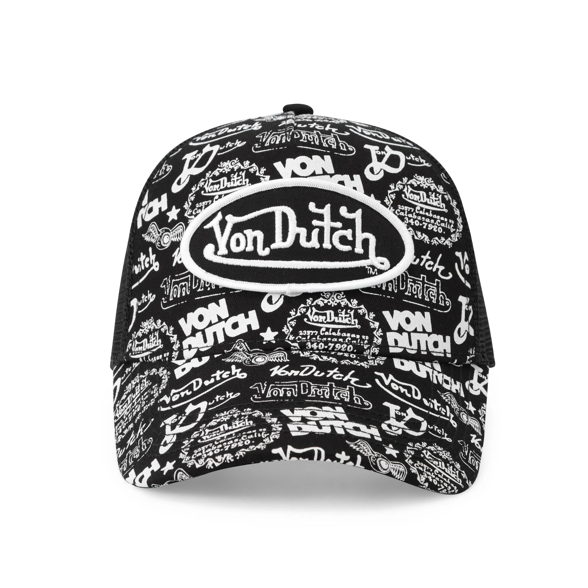 Logo Stamp Trucker Hat - Black and White sold by Von Dutch