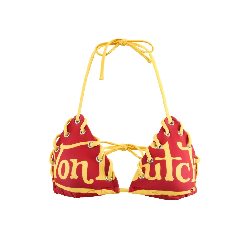 TWO TONE BIKINI TOP - MAROON made by Von Dutch