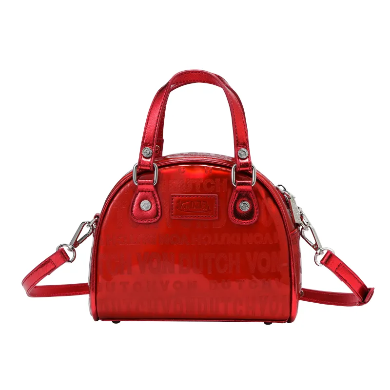 Metallic Red Reflective Bowling Bag made by Von Dutch