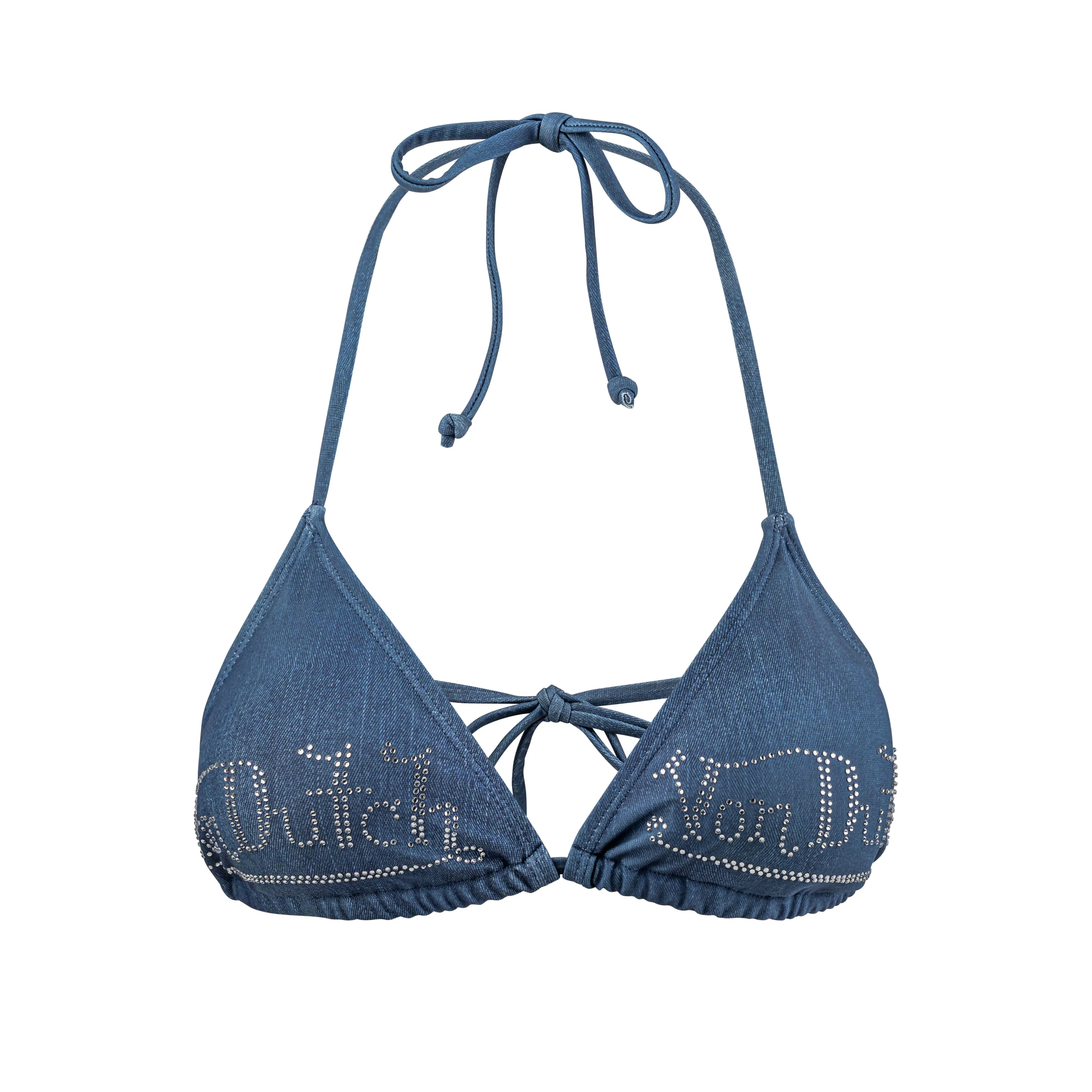 TWO TONE BIKINI TOP - DARK DENIM sold by Von Dutch
