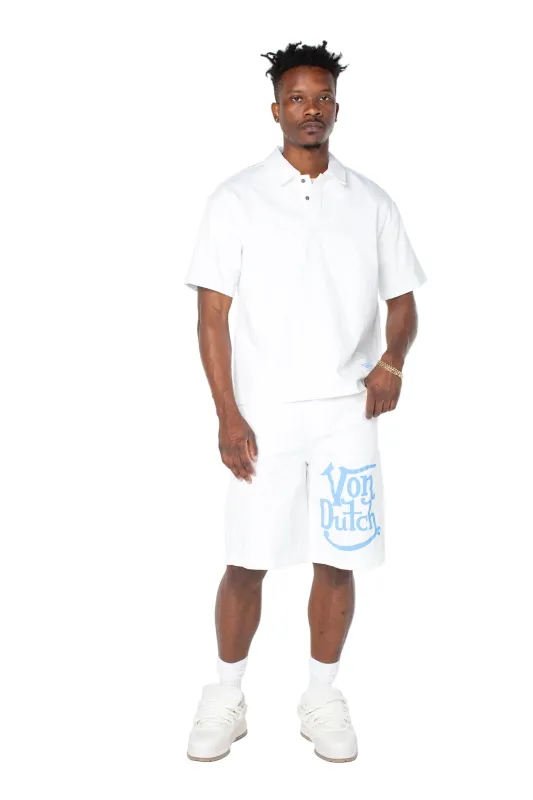 THE PUSHER POLO SHIRT - BRIGHT WHITE made by Von Dutch