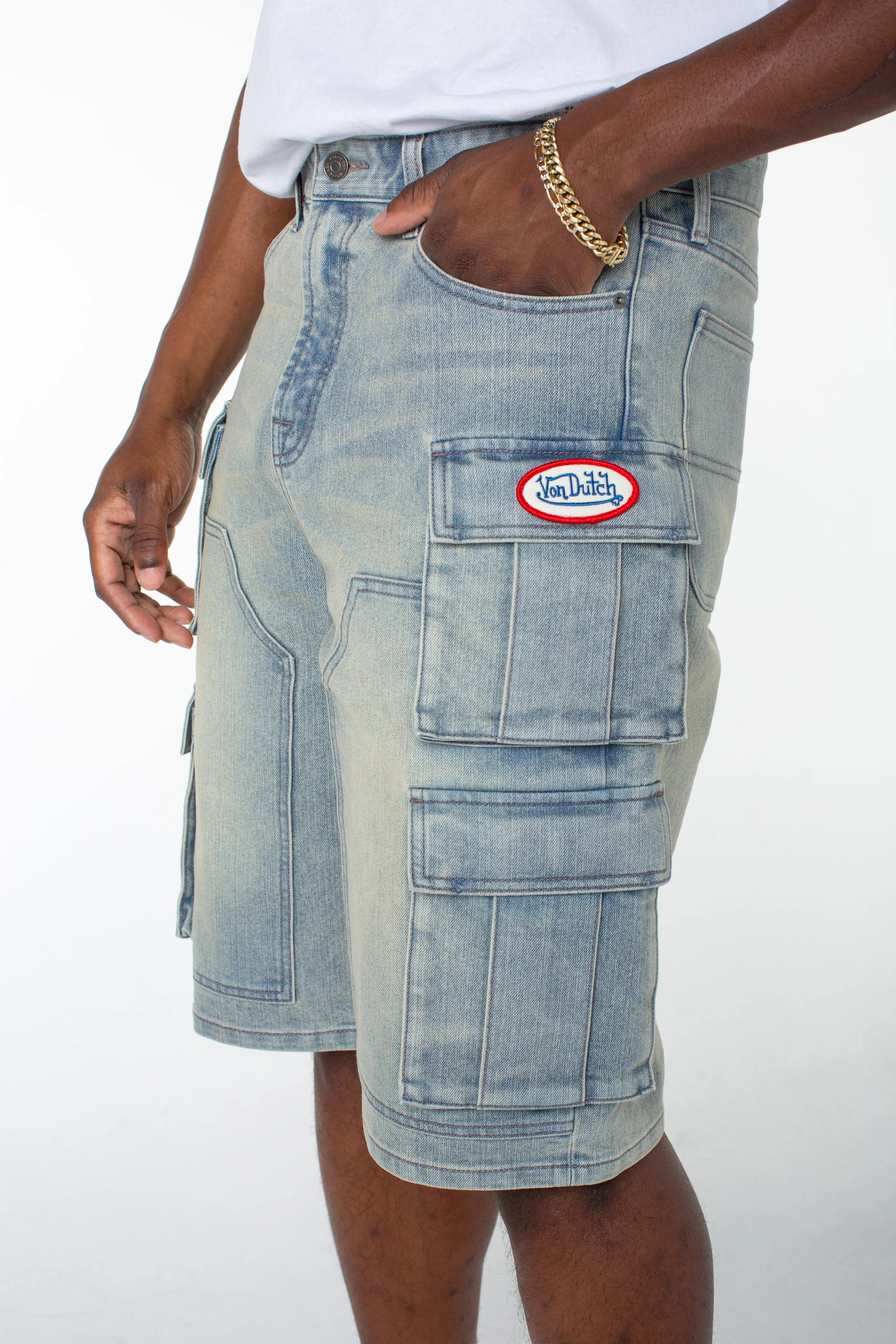 MENS CANVAS CARGO SHORT - DISTORTED WASH sold by Von Dutch product image thumbnail 4